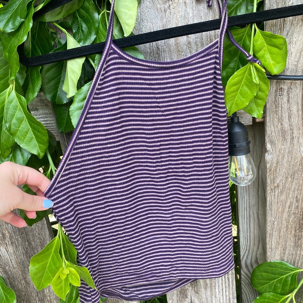 Purple Stripped Halter-Top